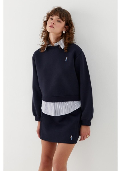 Gömlek Detaylı Sweatshirt Lacivert fiyatları