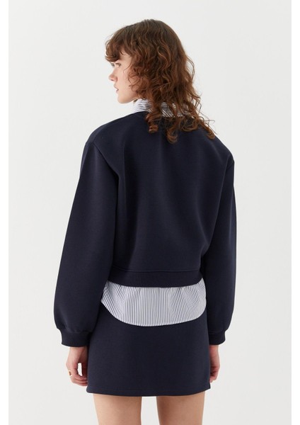 Gömlek Detaylı Sweatshirt Lacivert indirimleri