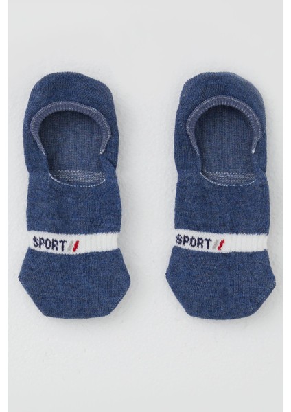 Erkek Çocuk Babet Çorap Sport Yazı Baskılı 7-14 Yaş, Koyu Mavi