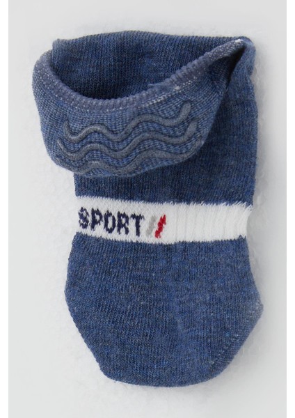 Erkek Çocuk Babet Çorap Sport Yazı Baskılı 7-14 Yaş, Koyu Mavi modelleri
