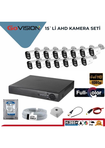 Go Vision 15'li 2 Mp Ahd Kamera Seti- 3.6mm Full Color Serisi