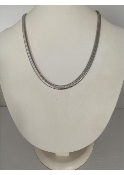 Italyan Zincirli Çelik Kolye Gümüş Renk modelleri