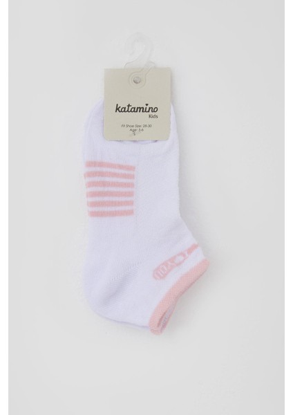 Kız Çocuk Patik Çorap Sevgi Temalı Yazı Baskılı 3-8 Yaş, Beyaz fiyatları