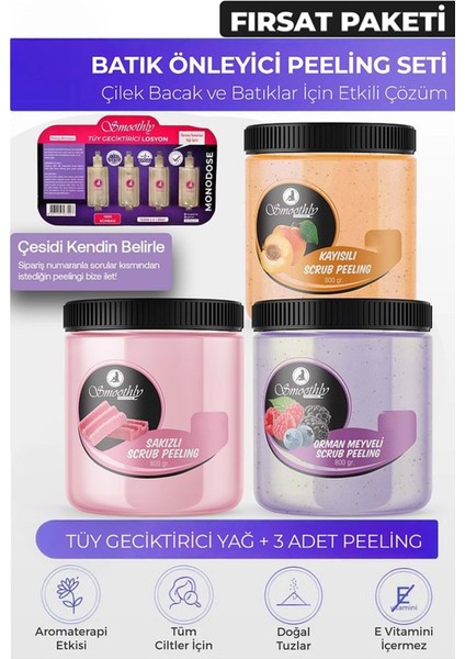 Peeling Fırsat Seti 800GR x 3 Adet Batık Için Peeling + Tüy Karınca Yumurtası Yağıı