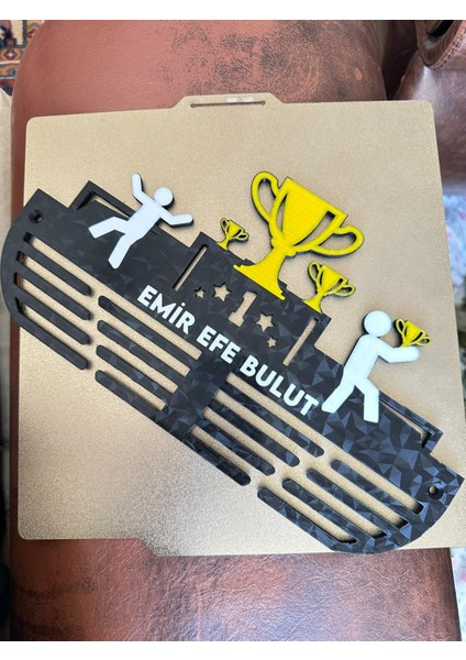 Isme Özel Madalyalık – Sarı Siyah Tasarım