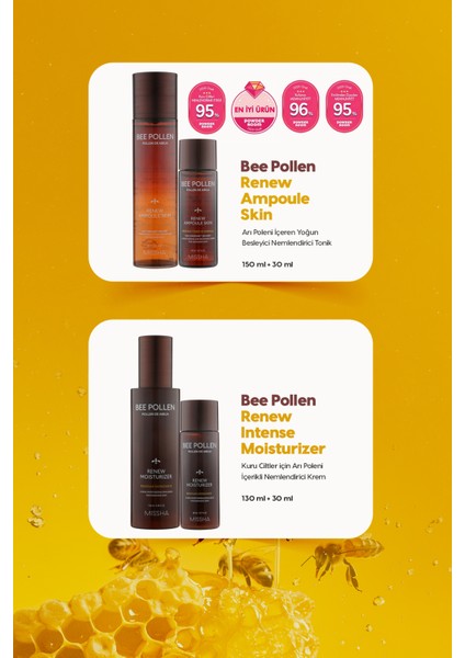 Kuru Ciltler için Arı Poleni İçerikli Besleyici Cilt Bakım Seti Bee Pollen Renew Skin Care Set (2)