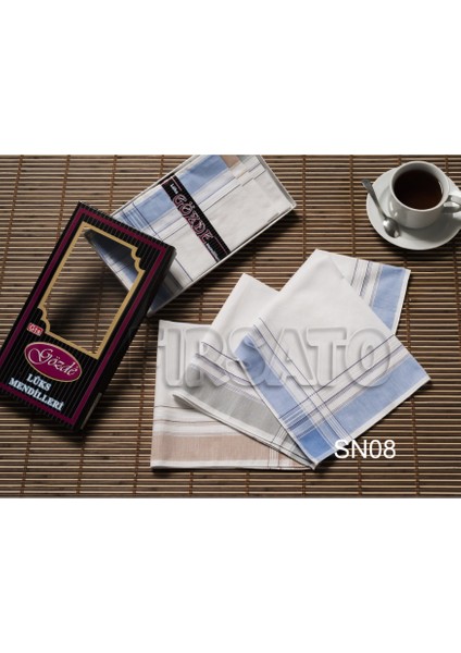 Gözde Kumaş Mendil 12'li Siyah Kutulu Set 42X42CM