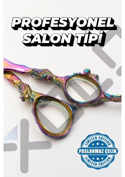 Rainbow XLQ502A Profesyonel Düz Makas 17 cm Paslanmaz Çelik Işlemeli Tasarım fırsatları