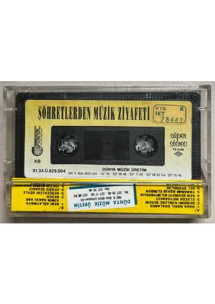 Şöhretlerden Müzik Ziyafeti Kaset (Orijinal Dönem Kağıt Baskı Kaset) fiyatları