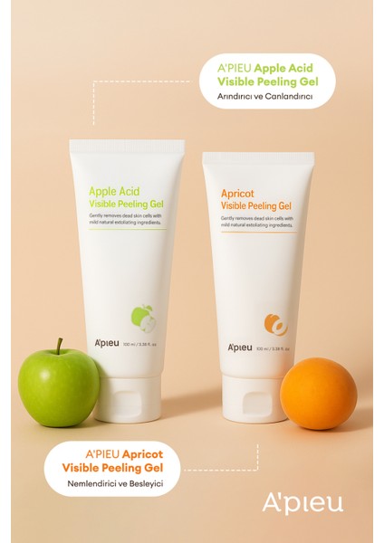 Kayısı Asidi ve Meyve Özleri İçeren Peeling Jel A'PIEU Apricot Visible Peeling Gel
