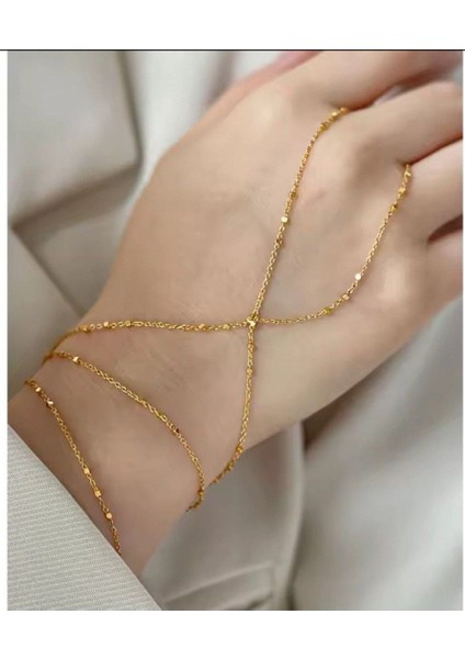 Altın Renk Top Zincir Model Kadın Zarif Şahmeranı