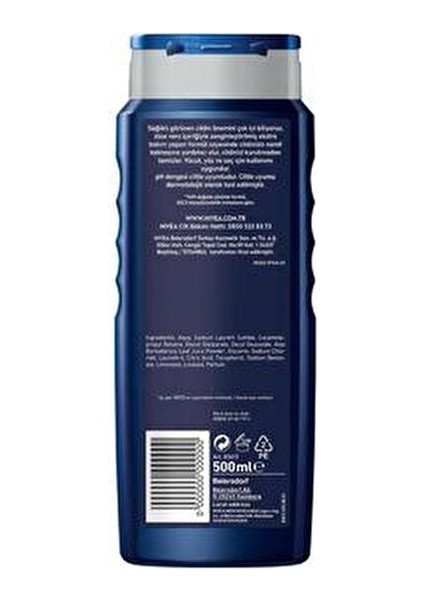 Men Energy Duş Jeli 3'ü 1 Arada Ferahlatıcı 500 ml x2 Erkekler İçin