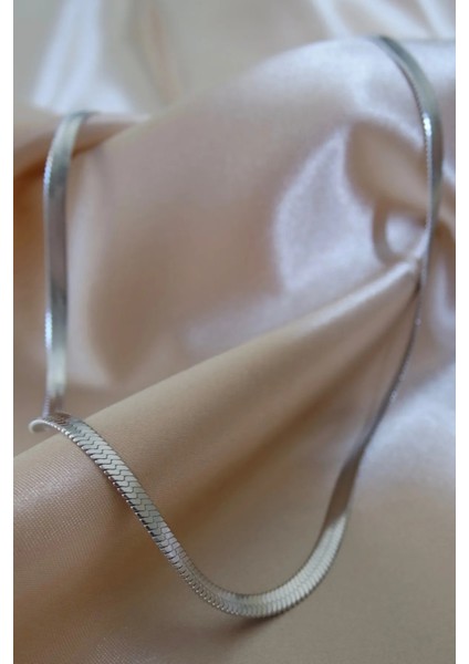 Italyan Yassı Yılan Balık Sırtı Model Paslanmaz Çelik Kolye SCB25K