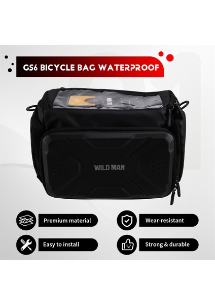 Wıld Man Gs6 Bisiklet Çantası Eva Sert Kabuk Su Geçirmez Yüksek Kapasiteli (Yurt Dışından) fırsatları