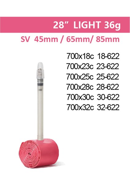 Ultra Hafif Yol Bisikleti Iç Lastiği Tpu Lastik 85 mm Uzunluk Presta Valf (Yurt Dışından) fiyatları