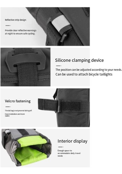 Yansıtıcı Detaylara Sahip Su Geçirmez Mini Bisiklet Sele Çantası (Yurt Dışından) fiyatları