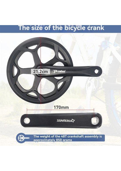 Prowheel Bisiklet Krank Seti 170 mm Evrensel Kare Krank Seti 52T (Yurt Dışından) modelleri