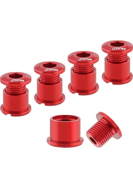 Muqzı 5 Adet Zincir Dişlisi Cıvata Seti 8,5 mm Çift Zincir Dişlisi Vidaları Kırmızı (Yurt Dışından)