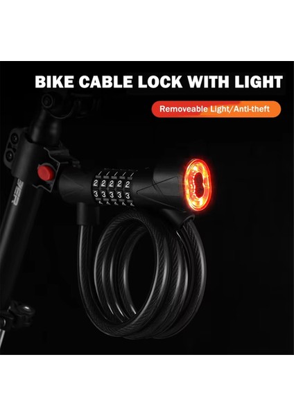 Işıklı Bisiklet Kilidi 5 Haneli Güvenlik Şifreli Bisiklet Kilidi Sarı (Yurt Dışından) fiyatları