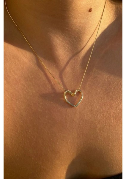 Yılan Zincirli Sarmal Kalp Aşk Düğümü Paslanmaz Çelik Kolye eck56