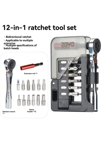 Zoyosports 12'si 1 Arada Cırcırlı Tornavida Seti Uzatma Çubuğu Kiti (Yurt Dışından) fiyatları
