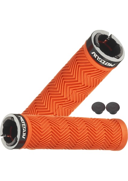 Motsuv Bisiklet Gidonu Tutacakları Kauçuk Yumuşak Tutacaklar Turuncu (Yurt Dışından)