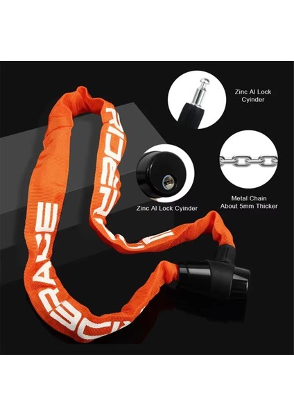 Rıderace Bisiklet Zincir Kilidi Hırsızlığa Karşı Yüksek Güvenlikli Mtb Turuncu (Yurt Dışından) fırsatları