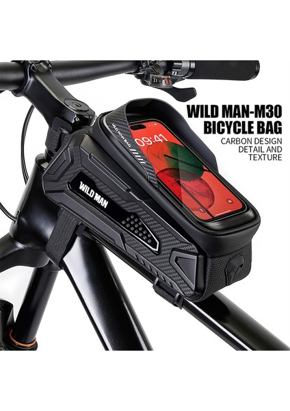 Wıld Man Su Geçirmez Bisiklet Ön Çantası Siyah+Kırmızı (Yurt Dışından) fiyatları