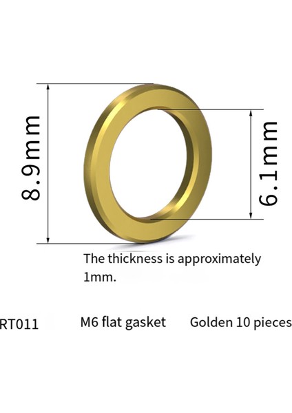 10 Adet M6 Bisiklet Titanyum Düz Rondela Evrensel Siyah (Yurt Dışından) fiyatları