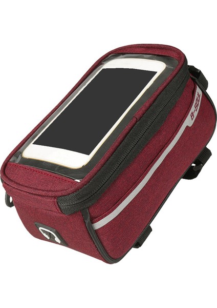 B-Soul Bisiklet Telefon Tutucu Çantası Bisiklet Telefon Ön Çerçeve Çantası Kırmızı (Yurt Dışından)