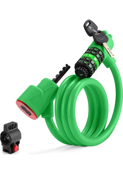 Işıklı Bisiklet Kilidi 5 Haneli Güvenlik Şifresi Bisiklet Kilidi Yeşil (Yurt Dışından)