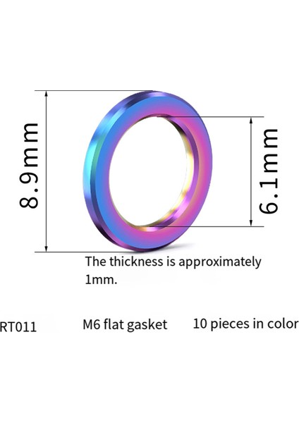 10 Adet M6 Bisiklet Titanyum Düz Rondela Evrensel Altın (Yurt Dışından) fırsatları