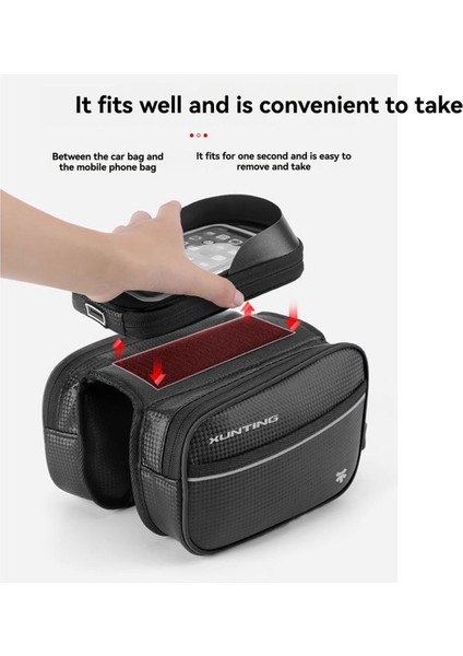 Xunting Dokunmatik Ekranlı Telefon Tutuculu Bisiklet Çantası Üst Boru Çerçeve Kılıfı (Yurt Dışından) modelleri