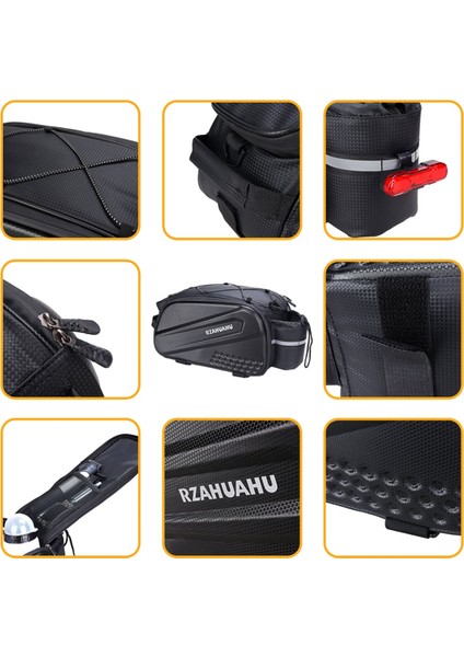 Rzahuahu Bisiklet Taşıyıcı Çantası, Bisiklet Arka Taşıyıcısı Için Su Geçirmez Eva Sert Kabuklu 10L Bisiklet Çantası, Bisiklete Binme, Işe Gidip Gelme, Açık Hava Yürüyüşü (Yurt Dışından)
