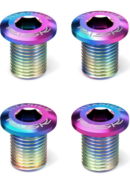 Rısk 4 Adet Yol Bisikleti Disk Takımı Vidaları Titanyum Alaşımlı Zincir Dişlisi Cıvataları (Yurt Dışından)