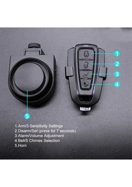 Kablosuz Bisiklet Alarmı 115 Db IP55 Su Geçirmez Motosiklet Alarmı (Yurt Dışından) modelleri