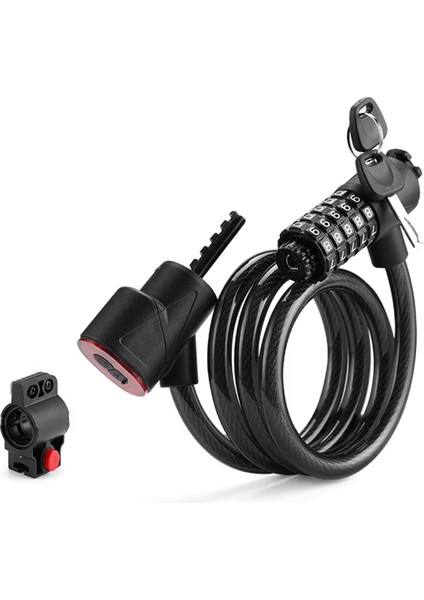 Işıklı Bisiklet Kilidi 5 Haneli Güvenlik Şifreli Bisiklet Kilidi Siyah (Yurt Dışından)