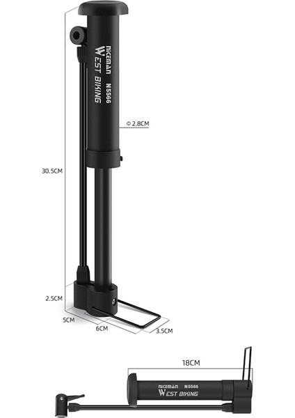 West Bıkıng Bisiklet Hava Pompası Taşınabilir Bisiklet Pompası Siyah (Yurt Dışından) fiyatları