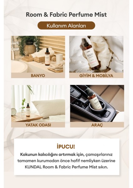 Oda ve Kumaş Kokusu KUNDAL Room & Fabric Perfume Mist (Baby Powder) 300 ml