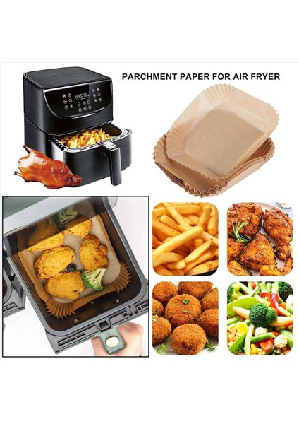 50 Adet Hava Fritöz Parşömen Kağıdı Yağ Fırçalı Hava Fritöz Gömlekleri Kare 6.3 Inç Tek Kullanımlık Pişirme Kağıdı Hava Fritöz Levhalar (Yurt Dışından) fırsatları