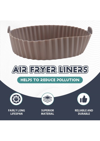 Hava Fritöz Astarı, 10 Inç Yeniden Kullanılabilir Silikon Hava Fritöz Tenceresi, Yapışmaz Yağ Filtresi Tasarımı, Hava Fritözü Kahverengi Için 22CM (Yurt Dışından) fırsatları