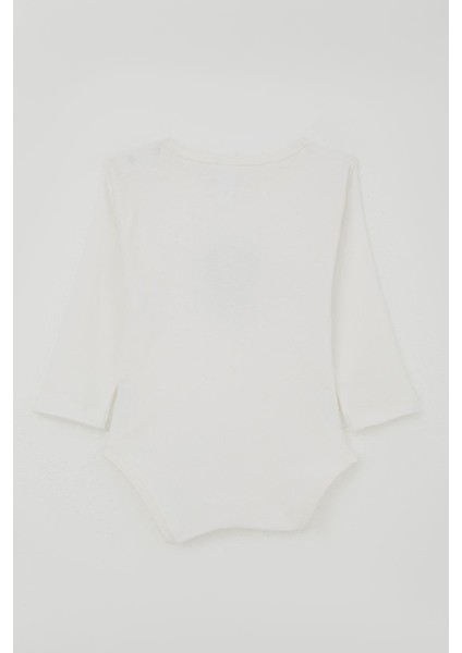 Erkek Bebek Çıtçıtlı Zıbın Body Sevimli Köpekçik Baskılı 9 Ay-3 Yaş, Ekru indirimleri