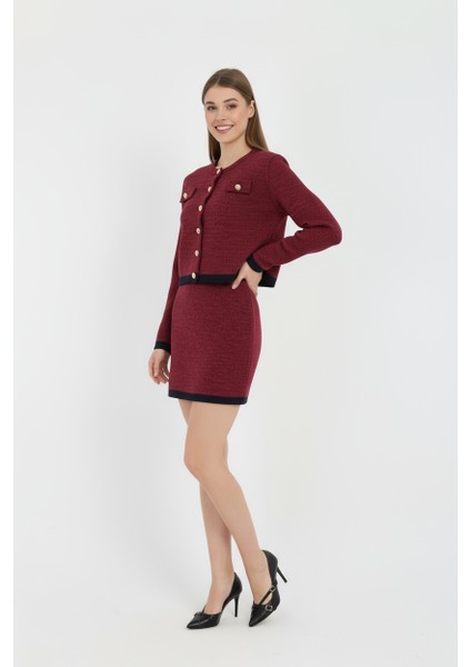 Kadın Hırka Etekli Takım Düğmeli Takma Cepli Düğmeli Takım fiyatları