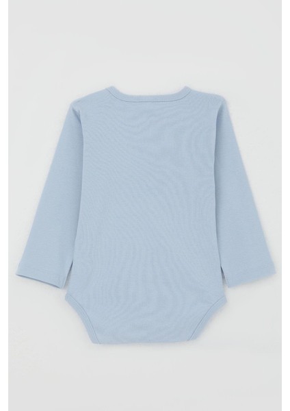 Erkek Bebek Çıtçıtlı Zıbın Body Şoför Timsahcık Baskılı 9 Ay-3 Yaş, Açık Mavi indirimleri