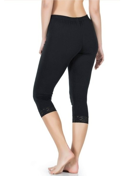 Pamuklu Capri Paçaları Dantelli Ağlı Büyük Beden Kadın Tayt fiyatları