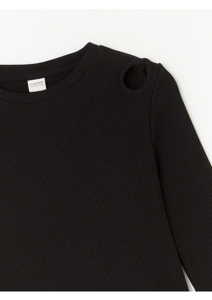 Lcw Kids Siyah Bisiklet Yaka Basic Uzun Kollu Kız Çocuk Tişört indirimleri