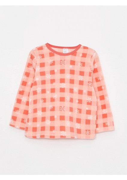 LCW baby Pembe Bisiklet Yaka Uzun Kollu Desenli Polar Kız Bebek Pijama Takımı indirimleri