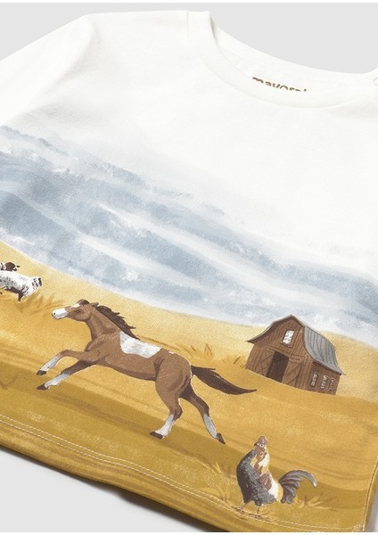 1-4 Yaş Arası Çiftlik Sweat - Krem modelleri