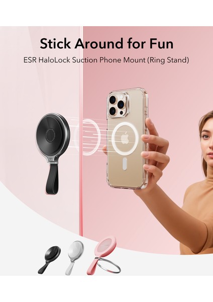 Halolock Magsafe Vantuzlu Ring Stand - Siyah