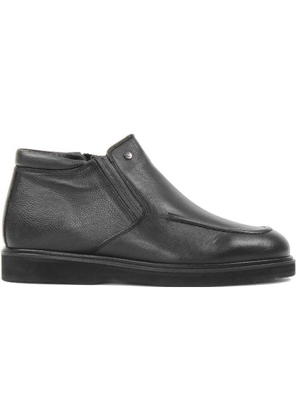 Erkek Siyah Kürklü Fermuarlı Deri Bot modelleri